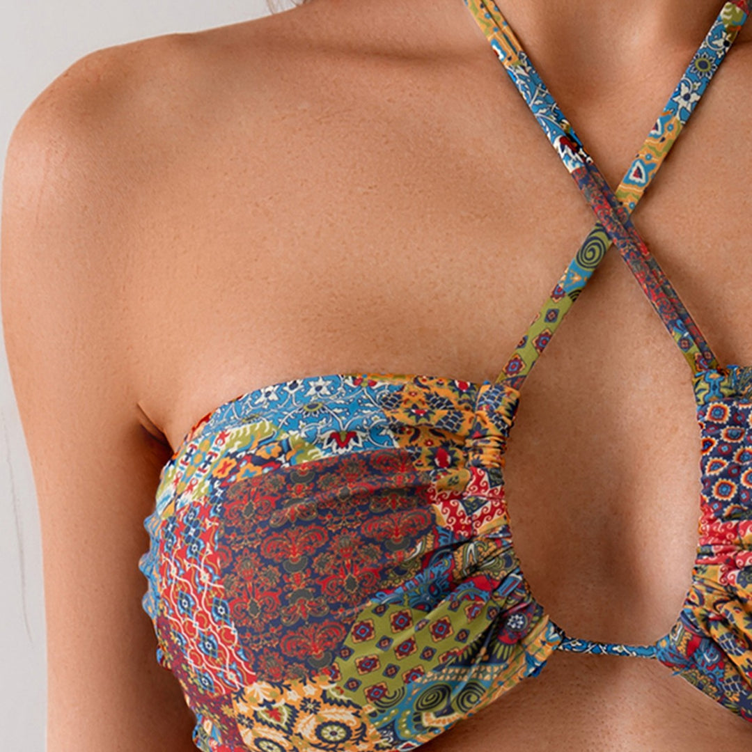 Damen Bandeau-Bikini mit verspieltem Rüschendesign Drune