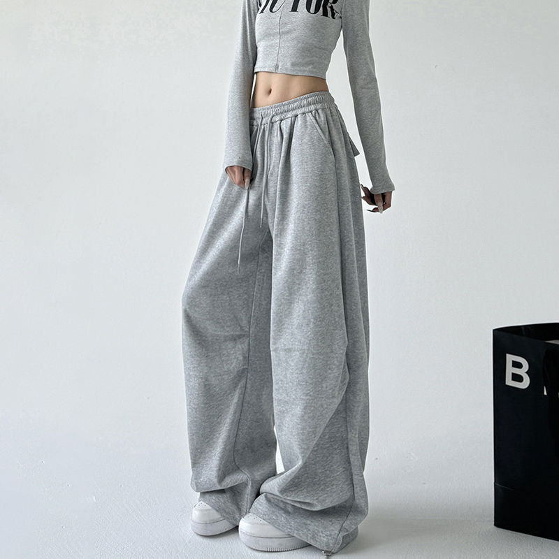 Damen nan weite Jogginghose mit extra weitem Bein und Kordelzugbund aus French Terry Drune