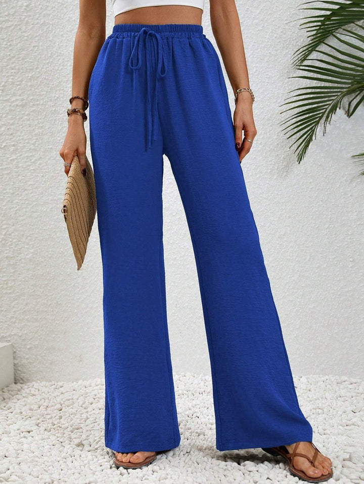 Damen Weite, bequeme Lounge-Hose mit verstellbarem Bund Drune