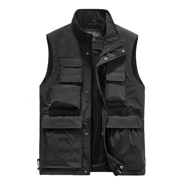 Herren Multifunktionale Utility-Weste mit Mehrfachtaschen und atmungsaktivem Meshfutter Drune