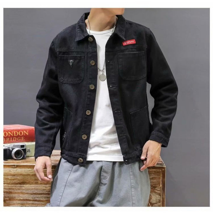 Herren Modische Denim-Jacke Drune