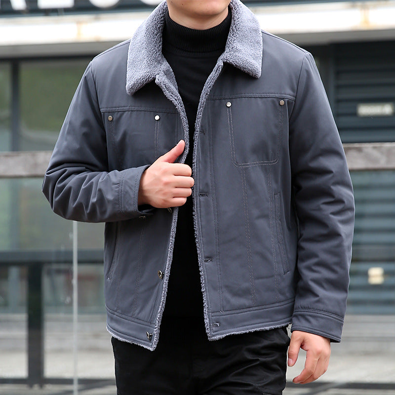 Herren Lässige Jacke mit Teddyfutter Drune