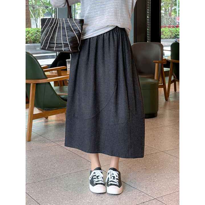 Damen Eleganter Midirock mit lässigem Schnitt Drune
