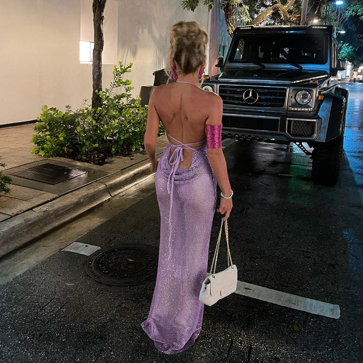 Damen Glamouröses Abendkleid mit funkelnden Details Drune