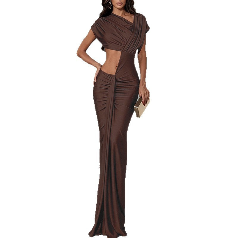 Damen Elegantes Maxi-Kleid mit kunstvollem Schnitt und Off-Shoulder Details Drune