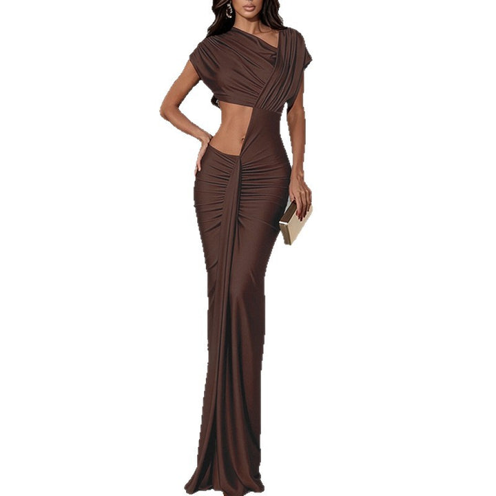 Damen Elegantes Maxi-Kleid mit kunstvollem Schnitt und Off-Shoulder Details Drune