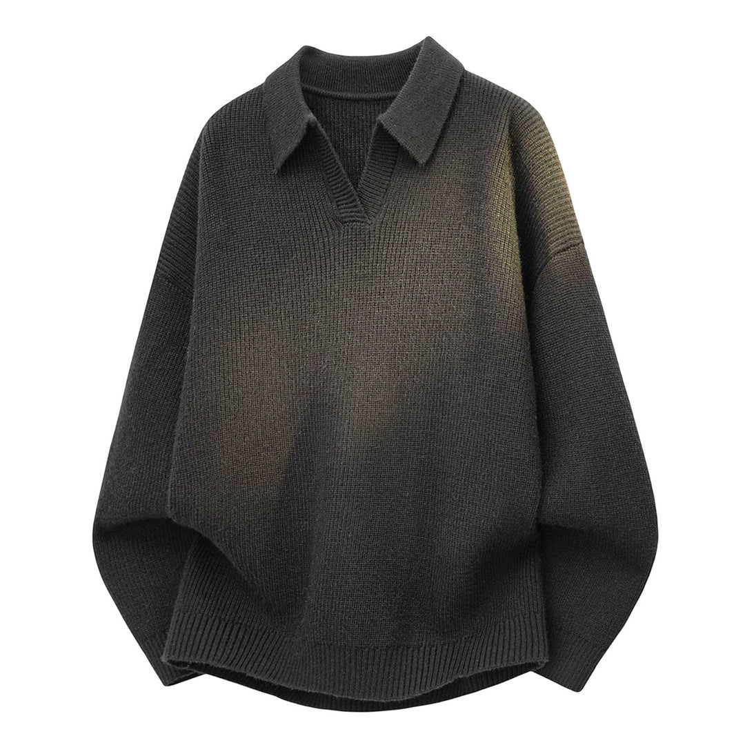 Herren Modischer Grobstrickpullover mit Stehkragen Drune