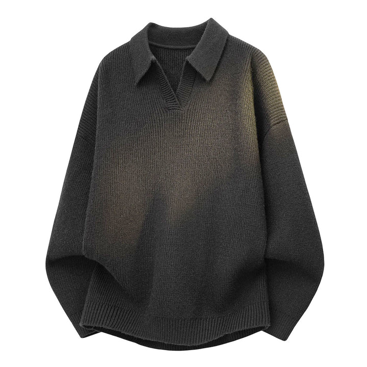 Herren Modischer Grobstrickpullover mit Stehkragen Drune