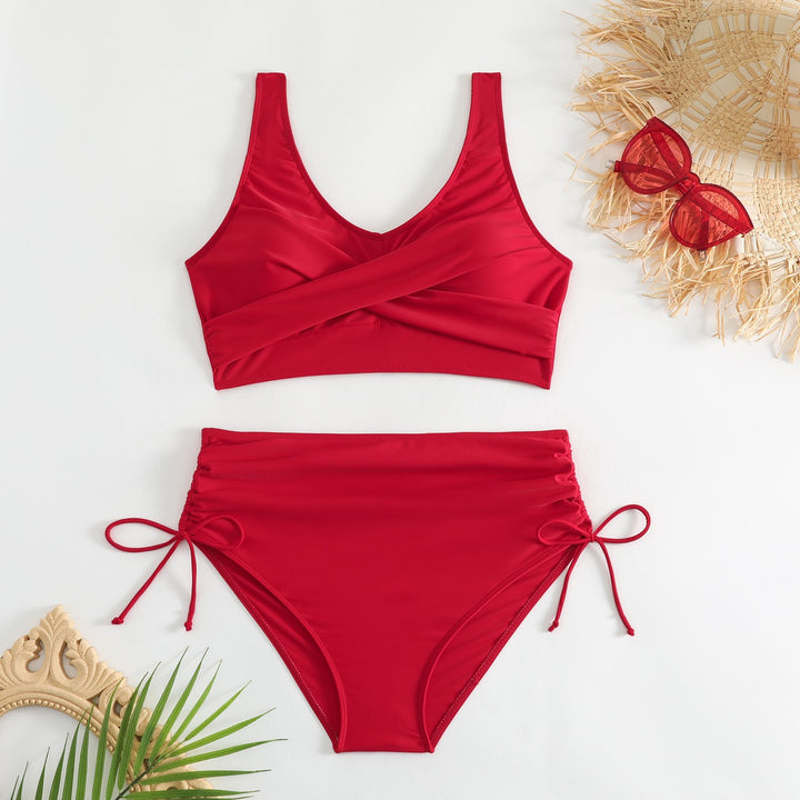 Damen Hochtailliertes Bikini-Set mit verstellbaren Trägern Drune