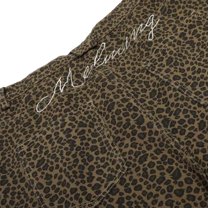 Damen Modische Weitbein-Culotte mit Animal-Print Drune