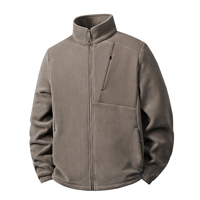 Herren Fleecejacke mit Stehkragen und verstärkten Schulterpaneelen Drune