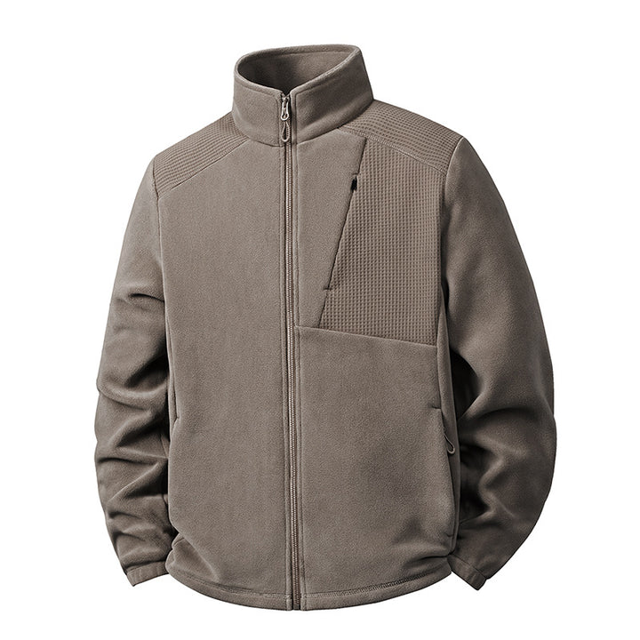 Herren Fleecejacke mit Stehkragen und verstärkten Schulterpaneelen Drune