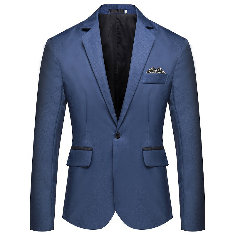 Herren Slim-Fit Smoking-Sakko mit Ein-Knopf‑Verschluss und kontrastierten Pattentaschen Drune