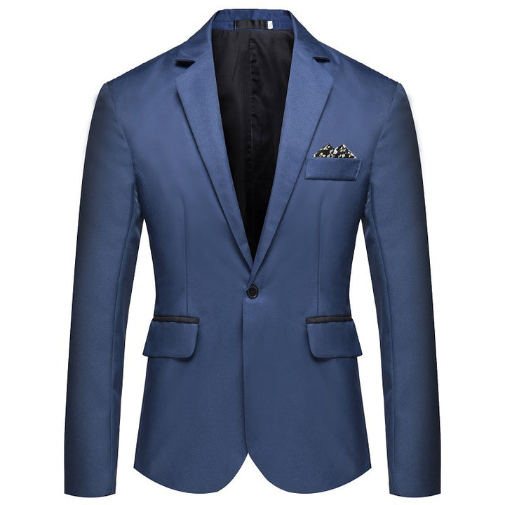 Herren Slim-Fit Smoking-Sakko mit Ein-Knopf‑Verschluss und kontrastierten Pattentaschen Drune