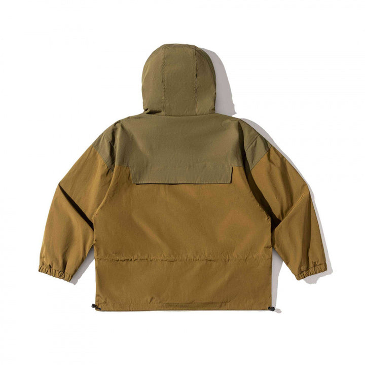 Unisex Weitgeschnittene Utility-Fieldjacke mit Kapuze, Tunnelzug und Pattentaschen Drune