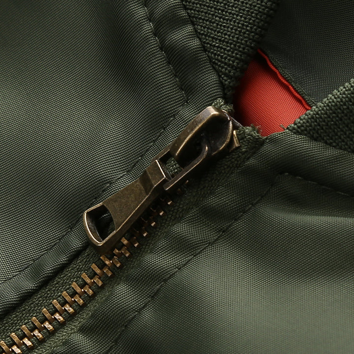 Herren Nylon-Bomberjacke im Aviatorstil mit Ärmeltasche und geripptem Saum Drune