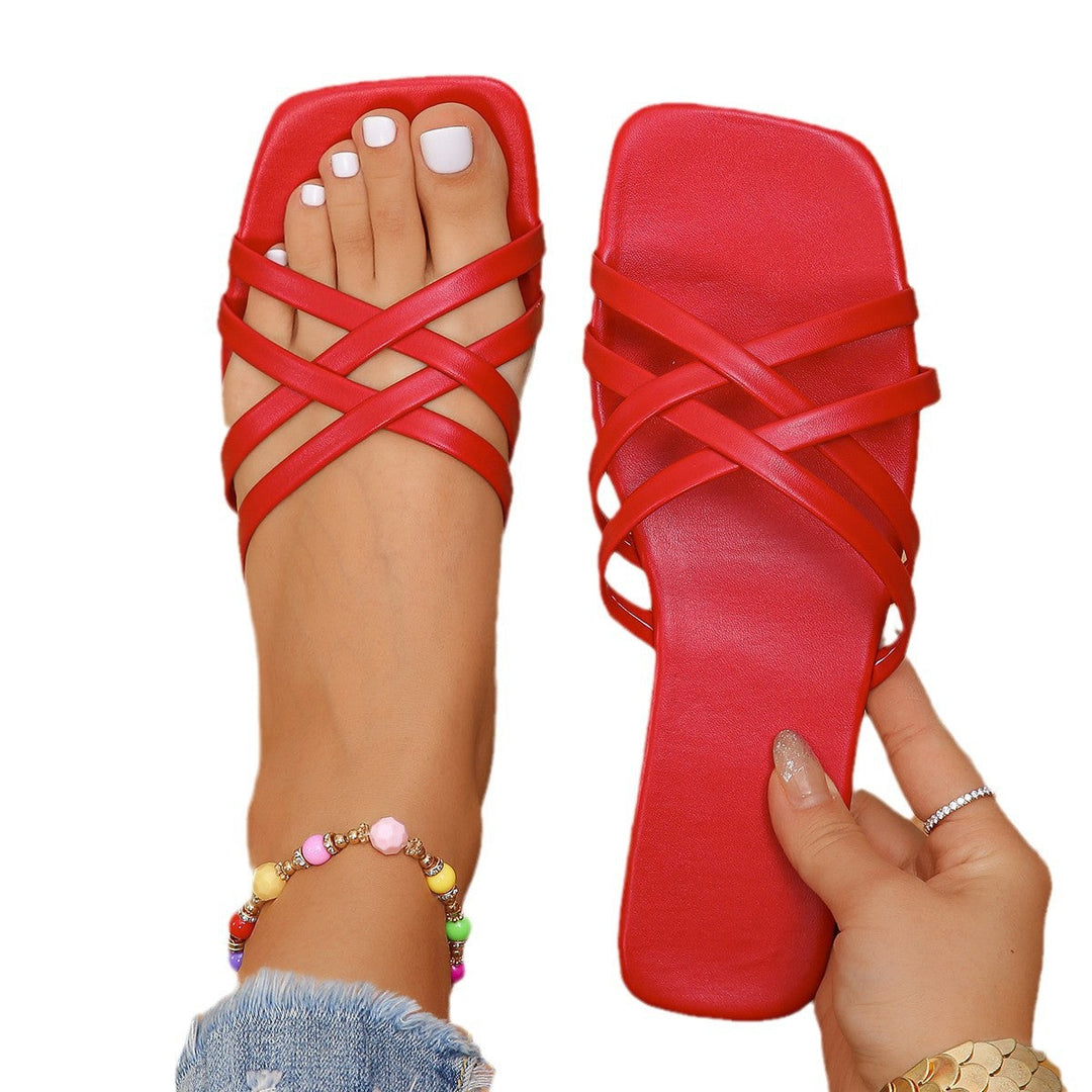 Damen Leder Riemchensandalen Drune