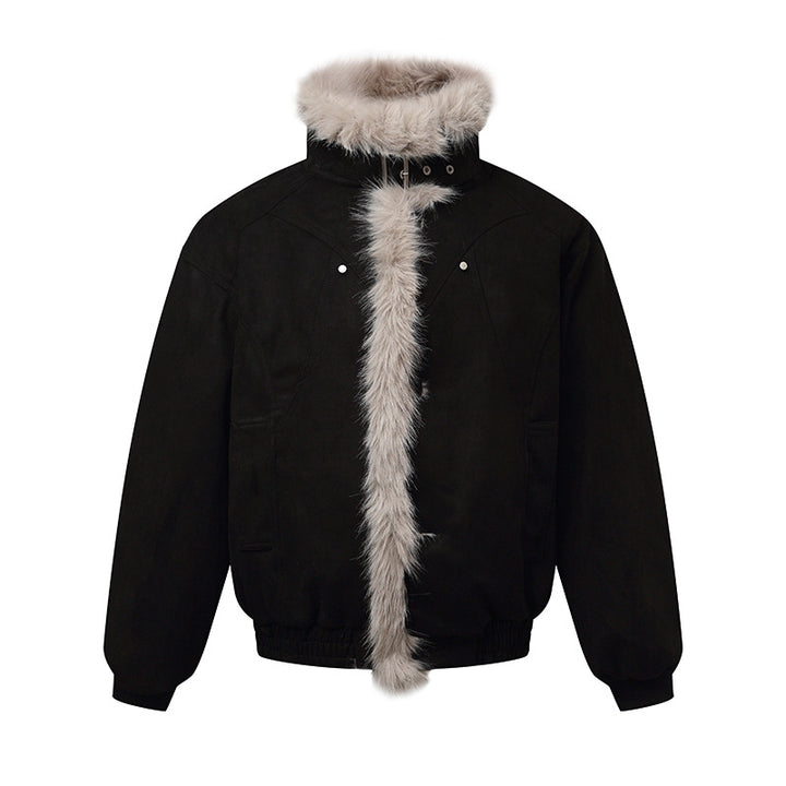 Herren Bomberjacke im Aviator‑Look mit Kunstfellbesatz und Schnallenkragen Drune
