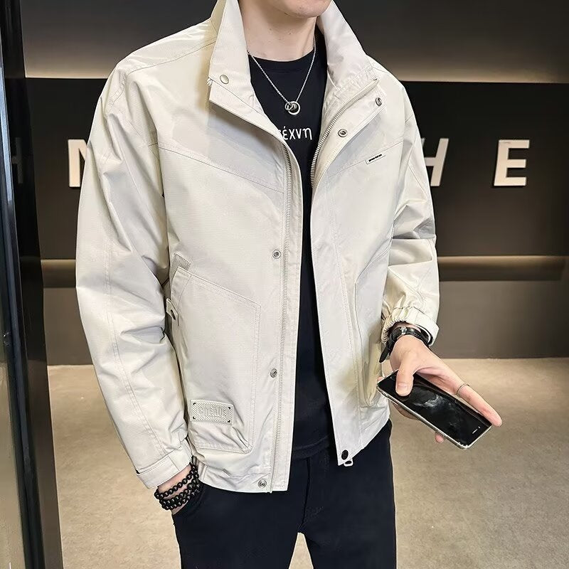 Herren leichte Übergangsjacke mit praktischem Reißverschluss und stylischem Stehkragen Drune