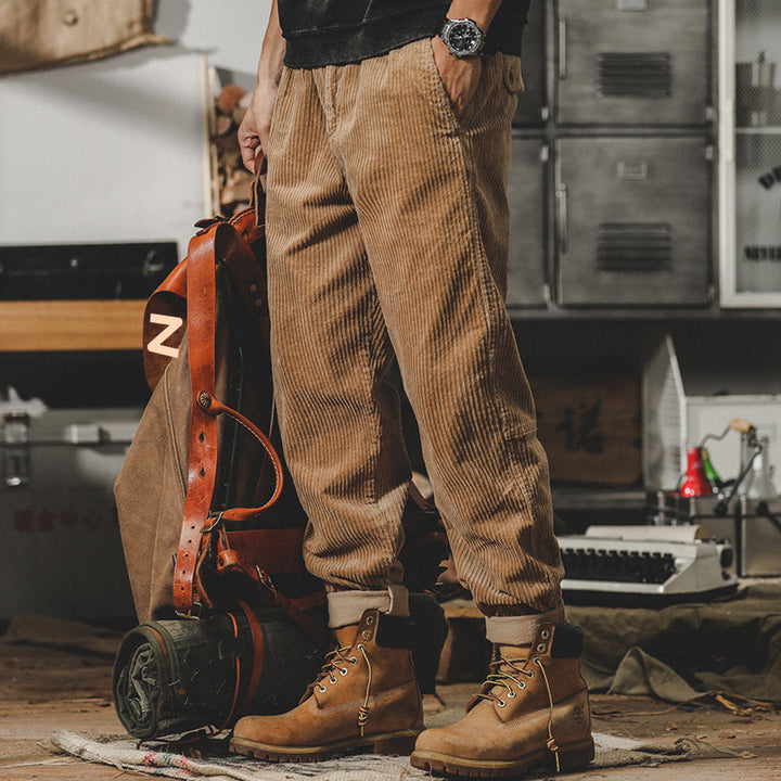 Herren Bequeme Kordhose Drune