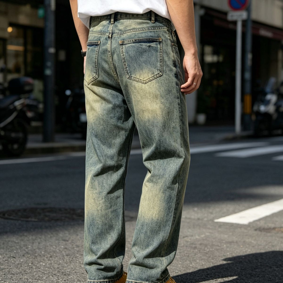 Herren Lässige Ripped Baggy-Jeans Drune