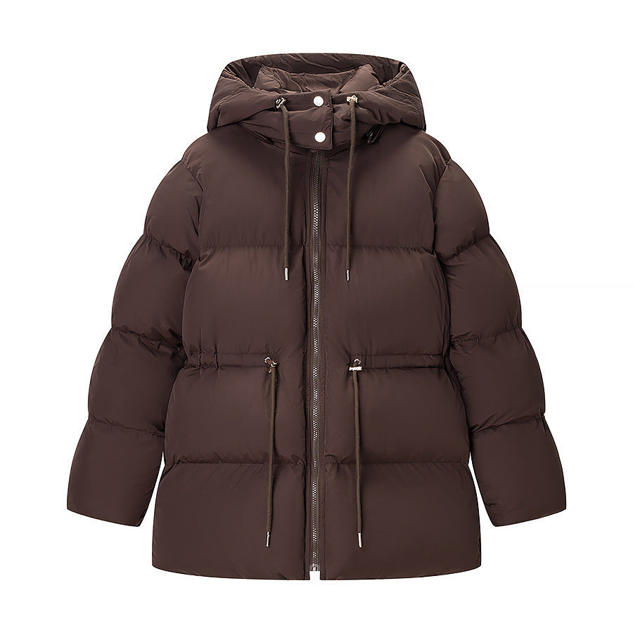 Damen Wattierte Pufferjacke mit Kapuze, taillierbarem Kordelzug und Zwei-Wege-Reißverschluss Drune
