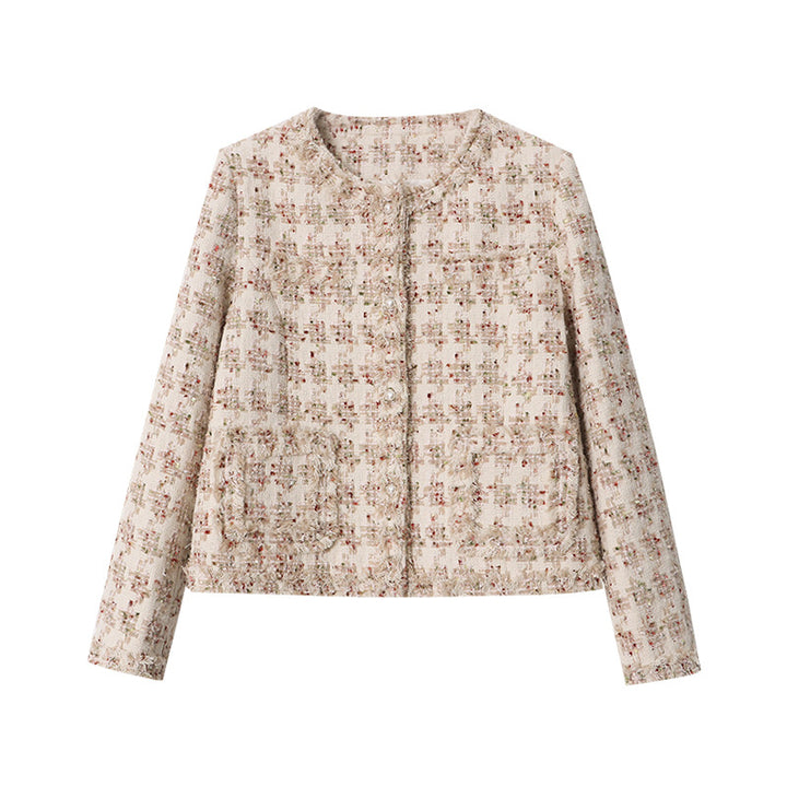 Damen elegante und strukturierte Boucle-Jacke Drune