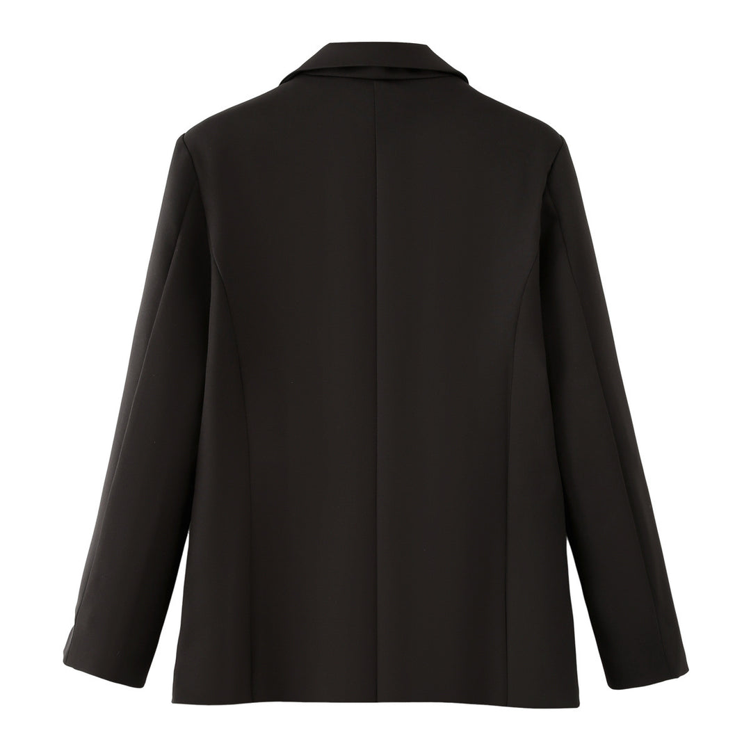 Damen nan einreihiger Blazer mit Reverskragen, Kontraststeppungen und aufgesetzten Taschen Drune