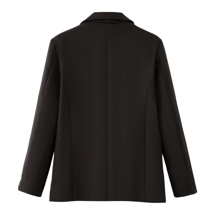 Damen nan einreihiger Blazer mit Reverskragen, Kontraststeppungen und aufgesetzten Taschen Drune