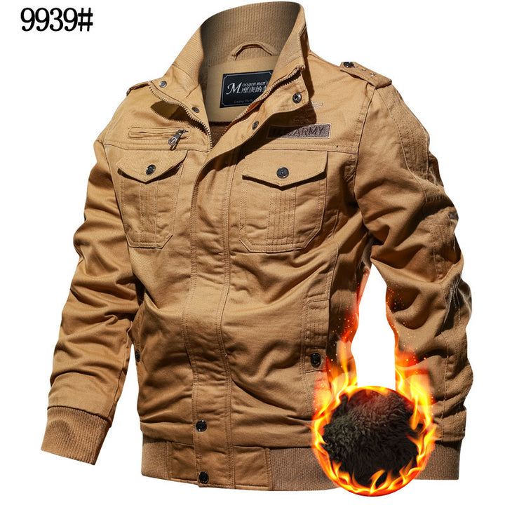 Herren Military-Canvas-Blouson mit hochwertiger Thermofütterung, Pattentaschen und Rippbündchen Drune