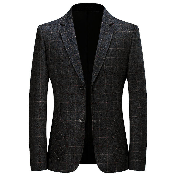 Herren Kariertes Slim-Fit Sakko aus Wollmischung Drune