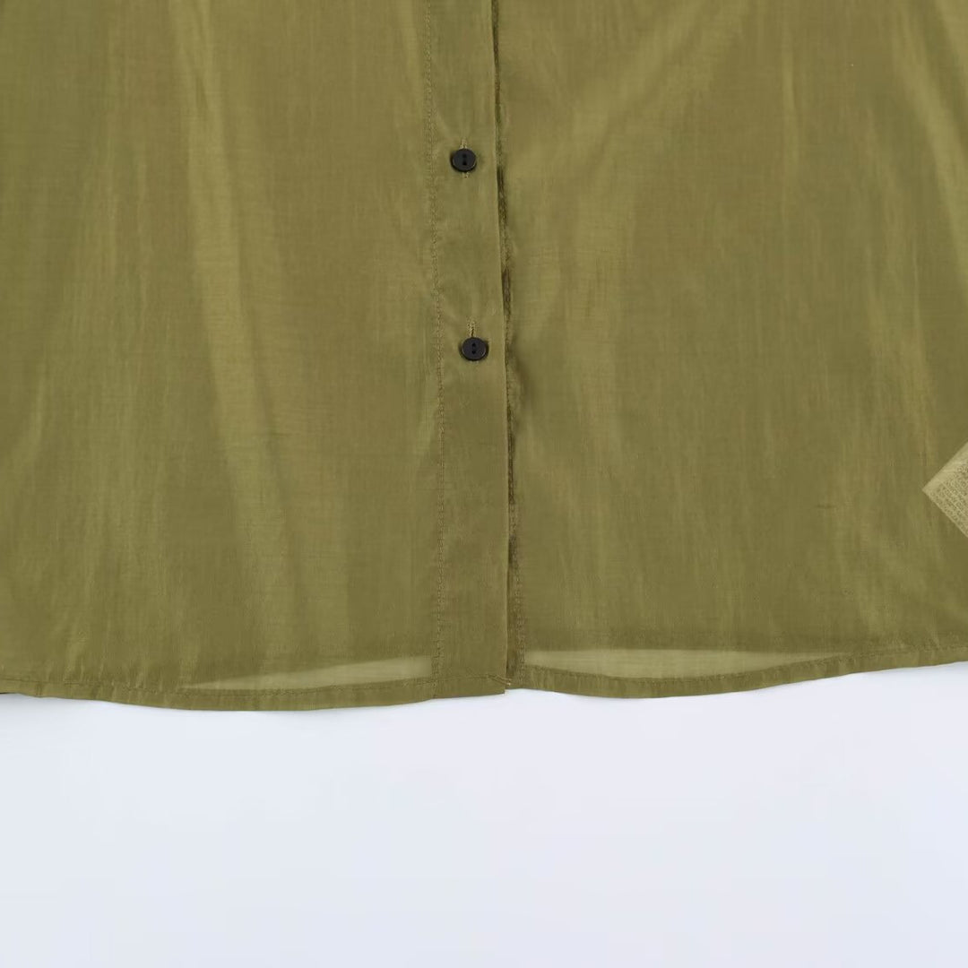 Damen Seidenähnliche Bluse mit Volumenärmeln, Stufenrüschen und Smokbündchen Drune