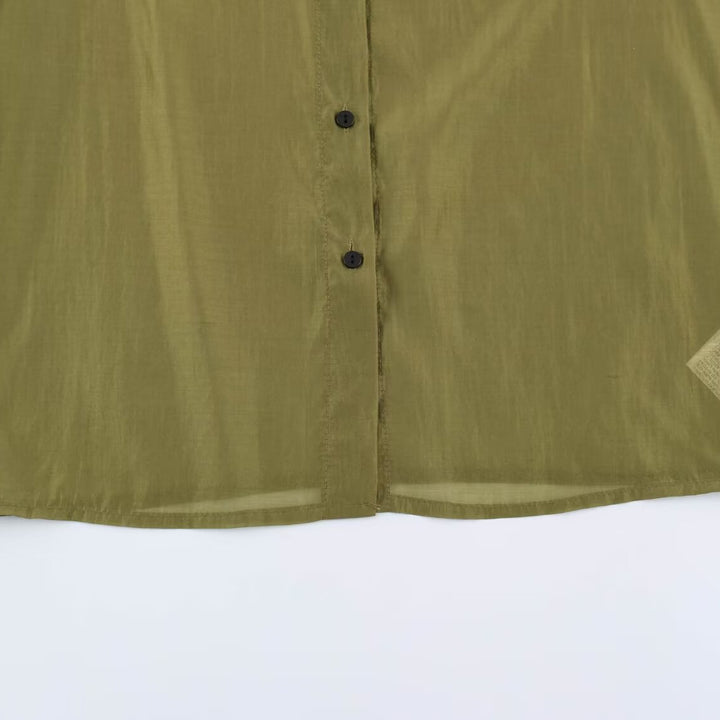 Damen Seidenähnliche Bluse mit Volumenärmeln, Stufenrüschen und Smokbündchen Drune