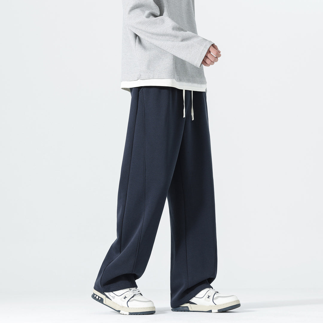 Herren Extraweite Sweatpants im Palazzo‑Look mit Tunnelzugbund und Seitentaschen Drune