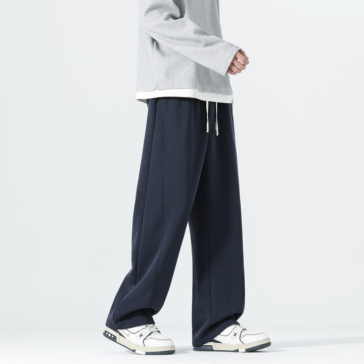 Herren Extraweite Sweatpants im Palazzo‑Look mit Tunnelzugbund und Seitentaschen Drune