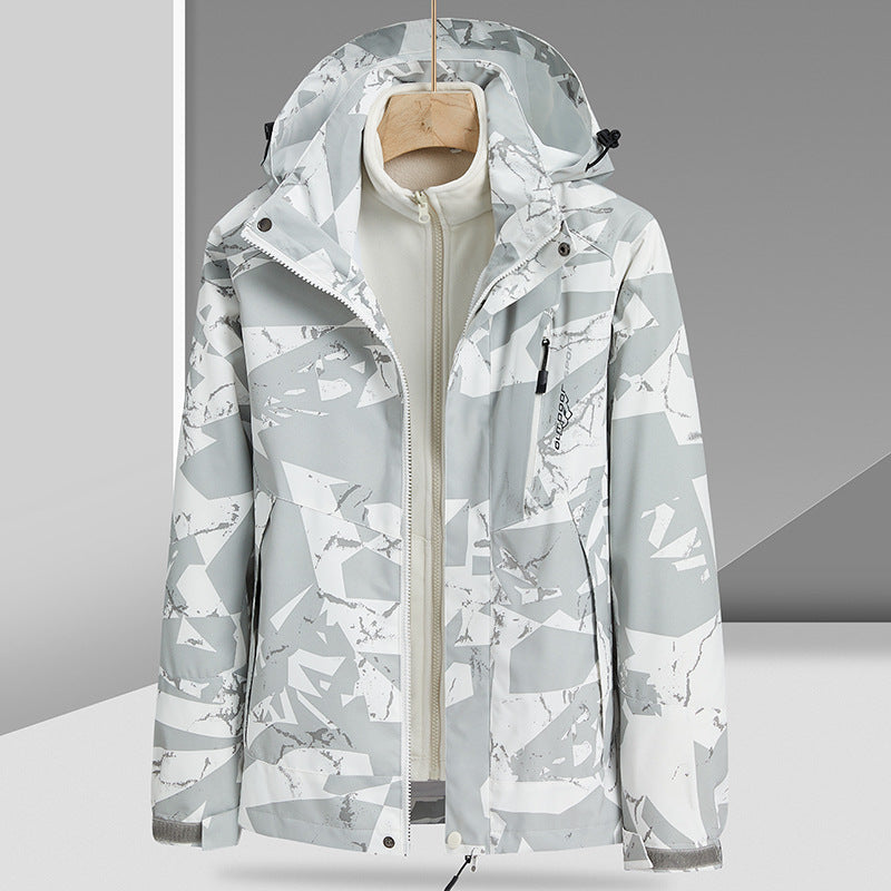 Herren Wasserabweisende Outdoor-Jacke mit integrierter Fleece-Innenjacke Drune