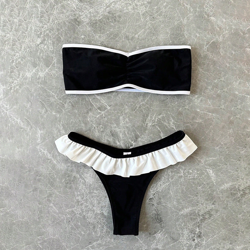 Damen Bandeau-Bikini-Set mit elegantem Rüschendesign Drune