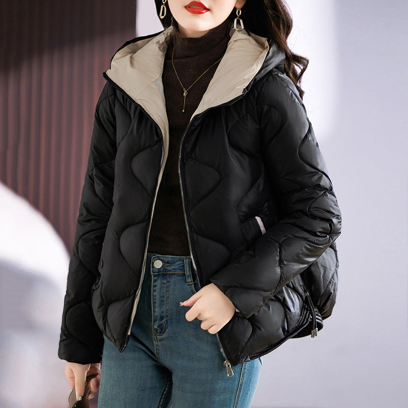 Damen isolierte Pufferjacke mit hohem Kragen und praktischen Reisverschlusstaschen Drune