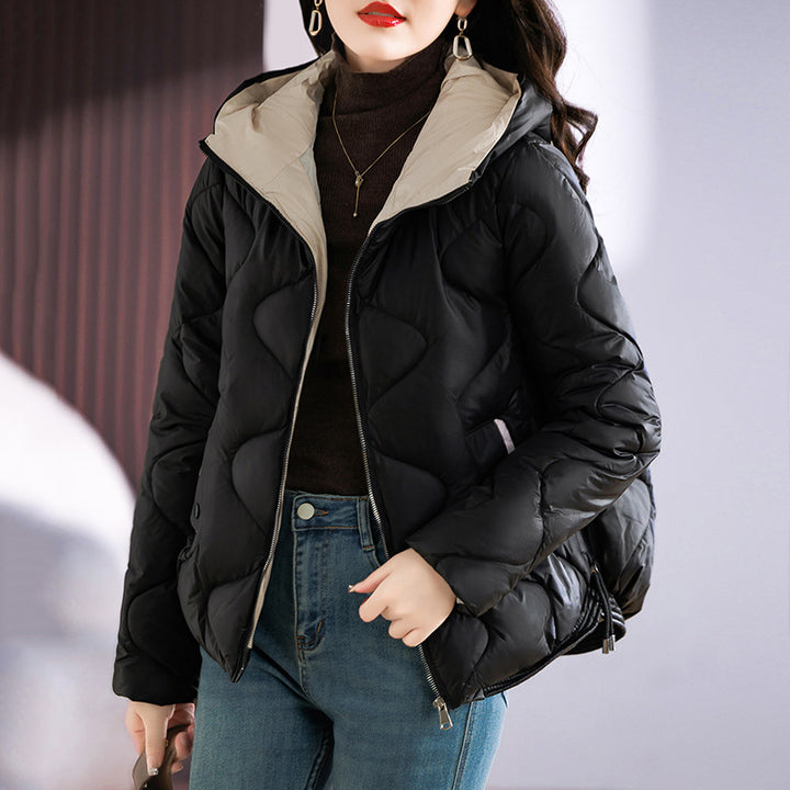 Damen isolierte Pufferjacke mit hohem Kragen und praktischen Reisverschlusstaschen Drune