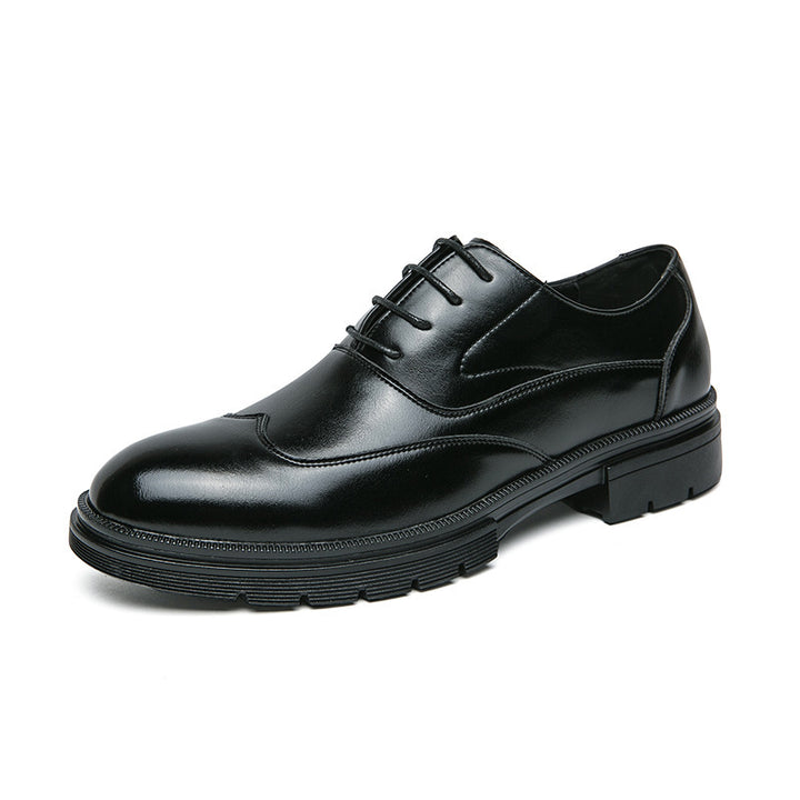 Herren eleganter Derby-Lederschnürer mit profilierter Gummisohle Drune