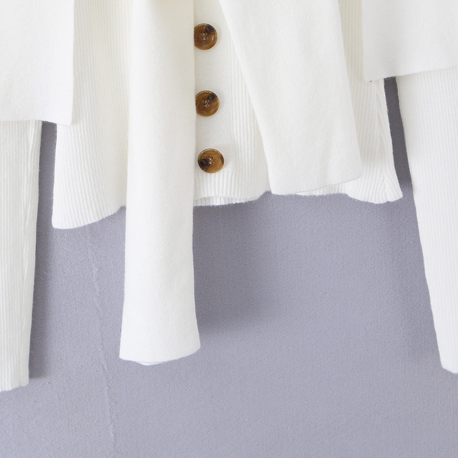 Damen Schulterstrick-Cardigan mit abnehmbarem Schultertuch-Detail Drune