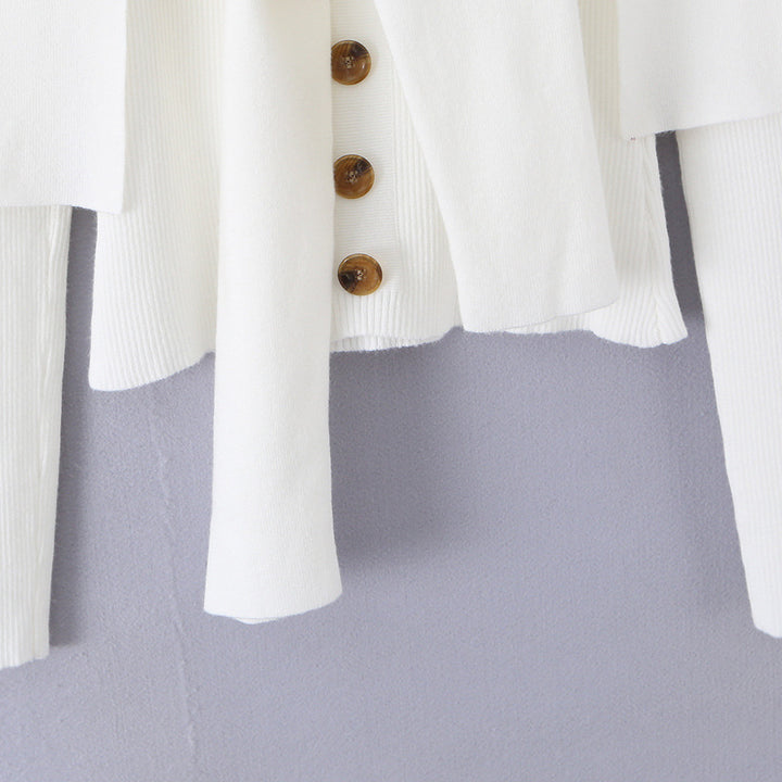 Damen Schulterstrick-Cardigan mit abnehmbarem Schultertuch-Detail Drune