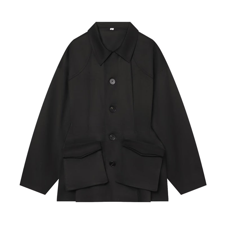 Damen Oversize-Utility-Jacke mit großen Klappentaschen und Tunnelzug Drune