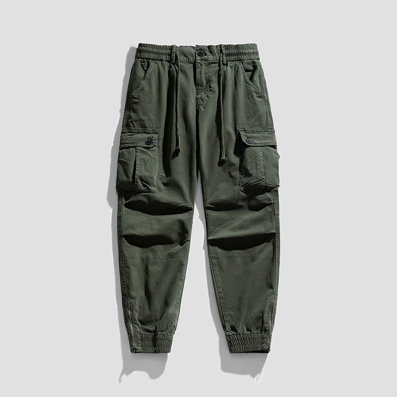 Herren Twill-Cargo-Jogger mit elastischem Komfortbund, Mehrfachklapptaschen und Reißverschluss-Knöchel Drune