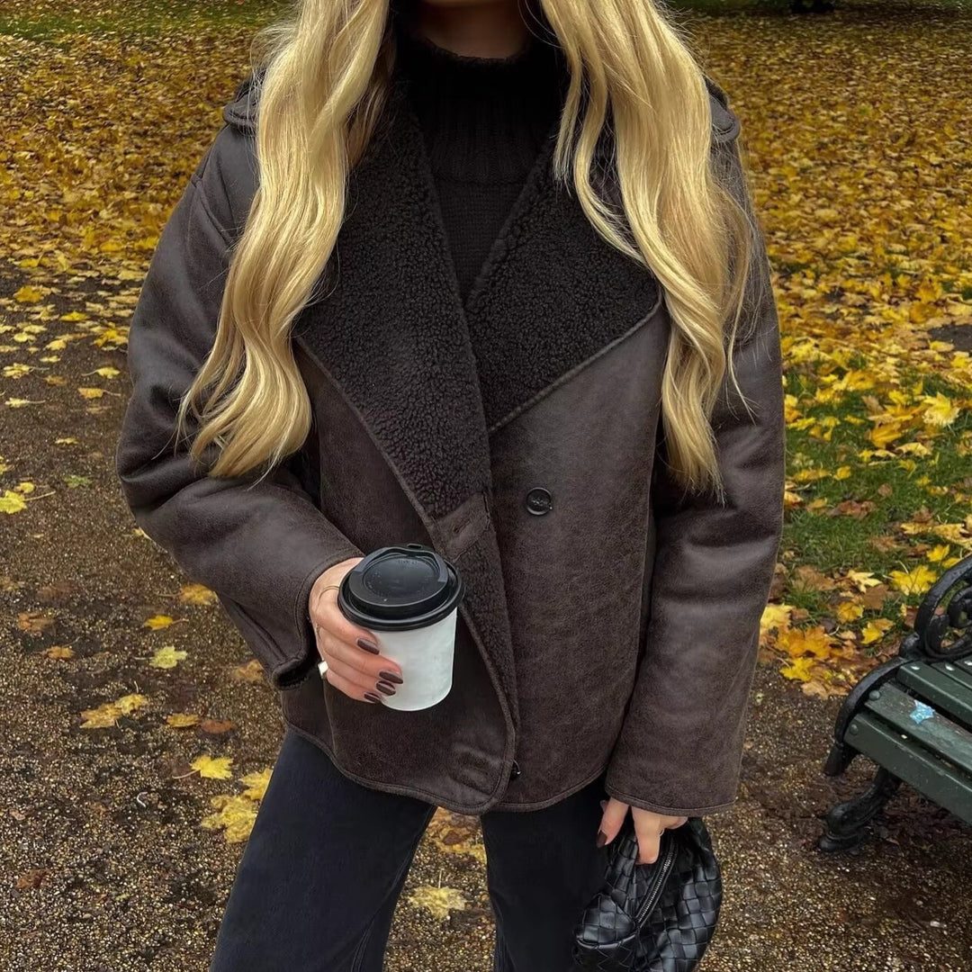 Damen Modische Fleecejacke mit kuscheligem Innenfutter Drune