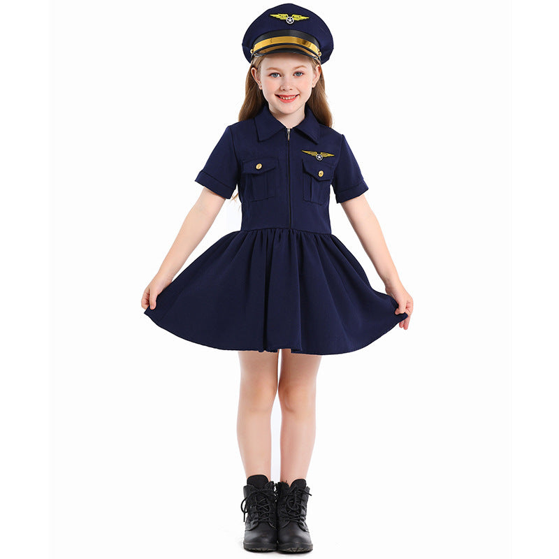 Mädchen Pilotinnenkleid mit schickem Schnitt und detailreichem Zubehör Drune