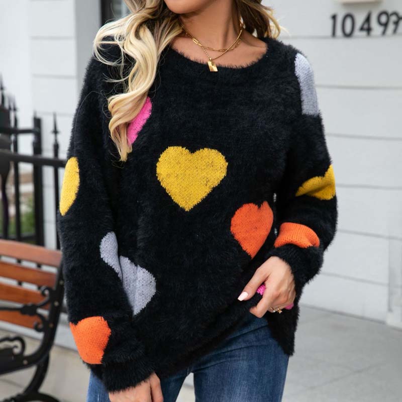 Drune | Strickpullover Mit Süßem Herzmuster