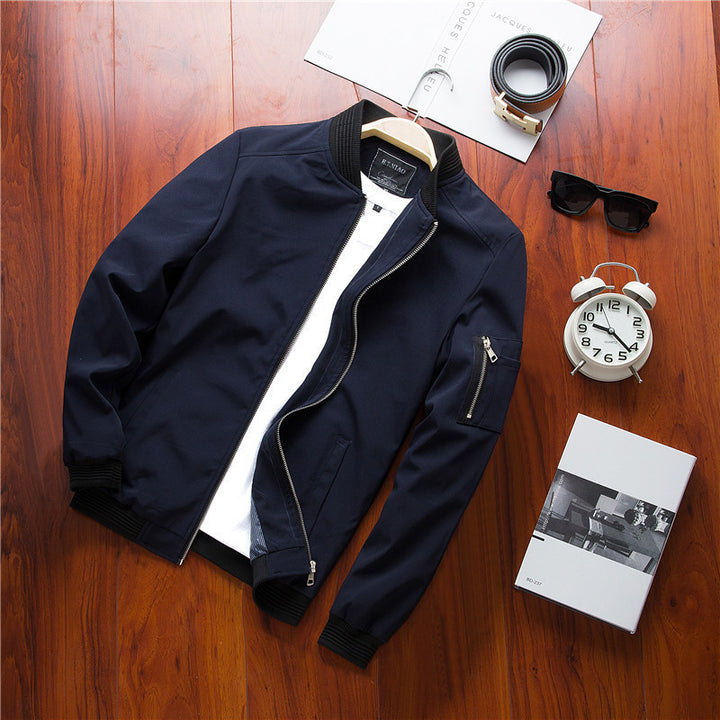 Herren Leichter Softshell-Bomberblouson mit Ärmelzip und elastischen Rippabschlüssen Drune