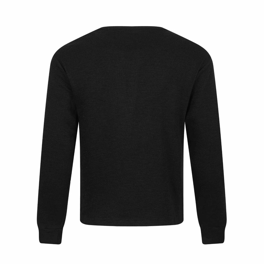 Herren Langärmeliges Henleyshirt mit vintage-Print und Knopfleiste Drune