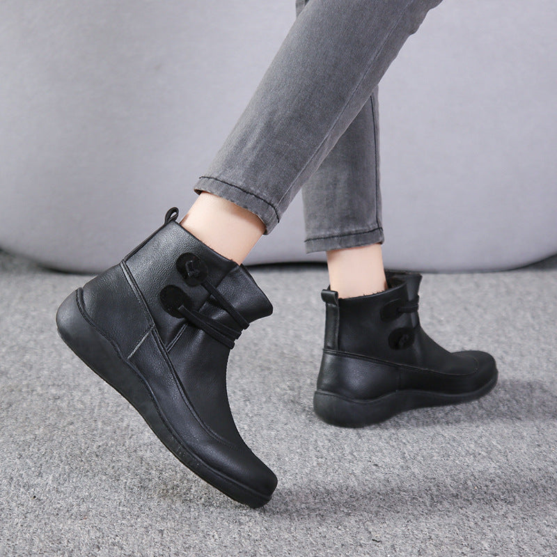 Damen modische Winterstiefeletten mit modernem Schnürdesign und rutschfester Sohle Drune
